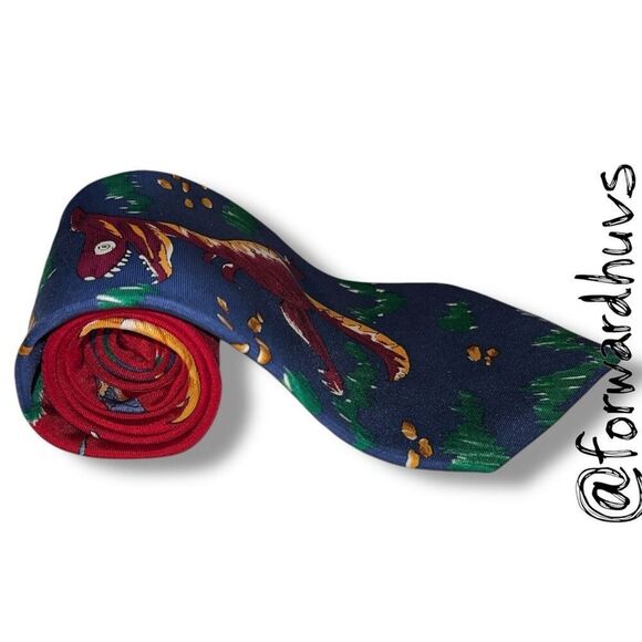 Save the Children Necktie – “Dinosaur Land” by Caroline, Age 8 – 100% Silk - Picture 7 of 8